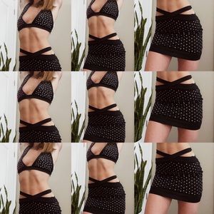 superdown “alexandria” rhinestone skirt set